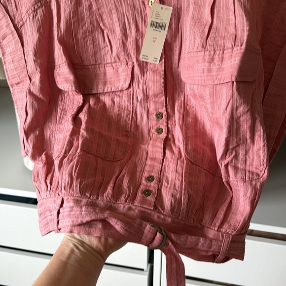 NWT Anthropologie Short-Sleeve Cinched Safari Top - Picture 7 of 10